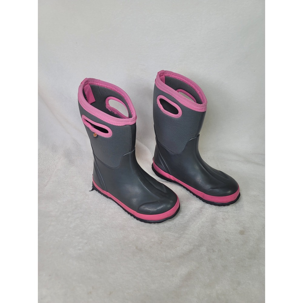 Bogs Kids Classic Waterproof Insulated Winter Boots Gray Pink Youth 3 Gorpcore